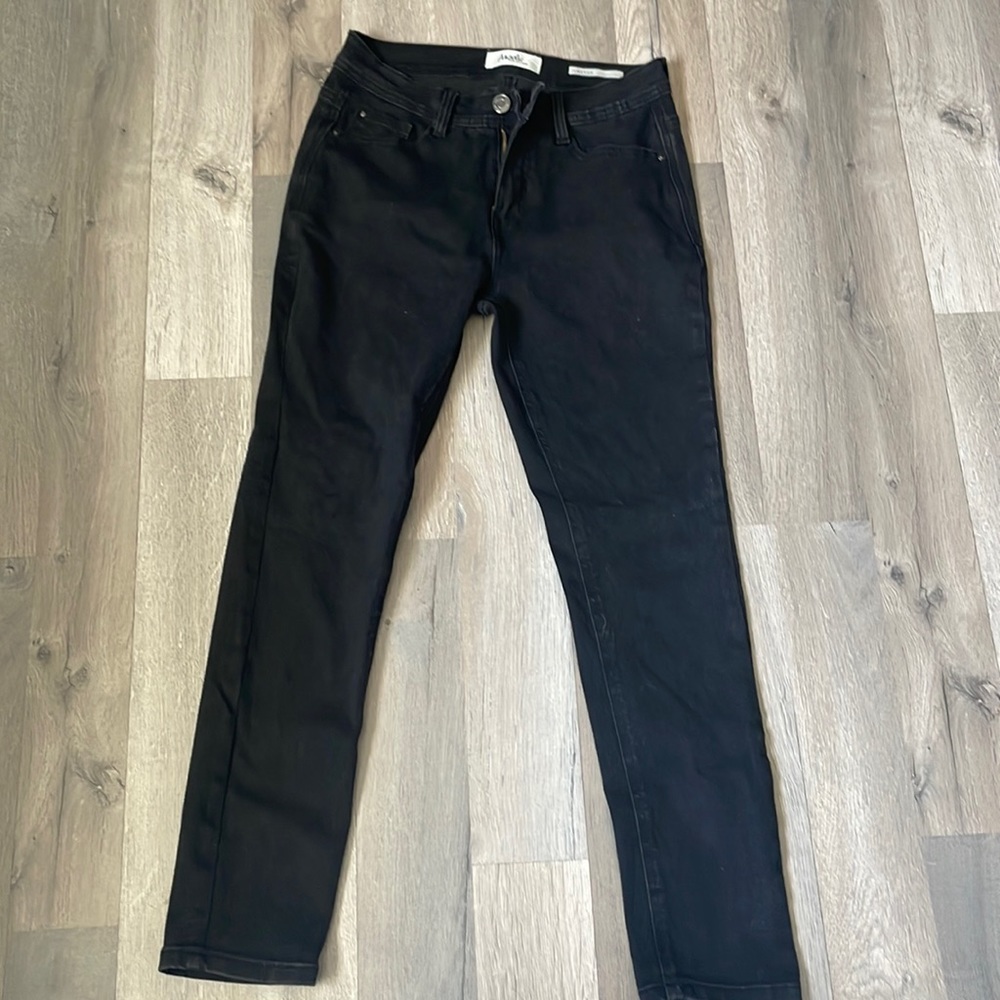 angels forever young black skinny mid-rise jeans